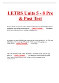 LETRS Units 5 - 8 Pre & Post Test 2023