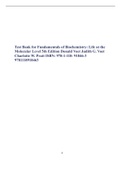 Test Bank for Fundamentals of Biochemistry: Life at the Molecular Level 5th Edition Donald Voet Judith G. Voet Charlotte W. Pratt ISBN: 978-1-118- 91846-3 9781118918463