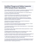 Certified Playground Safety Inspector CPSI Sample Exam Questions and Answers 2023