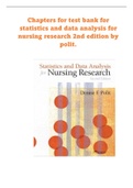 test bank for statistics and data analysis for nursing research 2nd edition by Denise F polit