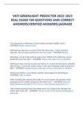  VATI GREENLIGHT PREDICTOR 2022-2023 REAL EXAM 180 QUESTIONS AND CORRECT ANSWERS(VERIFIED ANSWERS)|AGRADE