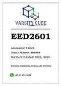 EED2601 Assignnment 3 (ANSWERS) 2023 (386989) - DISTINCTION GUARANTEED