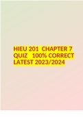 HIEU 201 CHAPTER 7 QUIZ 100% CORRECT LATEST 2023/2024