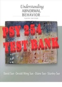 Understanding Abnormal Behavior (PSY 254 Behavior Problems and Personality) 10th Edition by David Sue, Derald Wing Sue, Stanley Sue and Diane M. Sue. ISBN-10 1111834598, ISBN-13 978-1111834593. All Chapters 1-17. (Complete download). TEST BANK