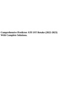Comprehensive Predictor ATI 1ST Retake (2022-2023) With Complete Solutions.
