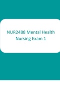 NUR2488 Mental Health Nursing Exam 1