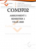 Exam (elaborations) COM3702 - Media Studies: Institutions, Theories And Issues (COM3702) 