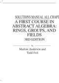 A First Course in Abstract Algebra Rings, Groups, and Fields 3rd Edition by  Marlow Anderson, Todd Feil (Solutions Manaual)