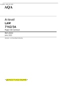 AQA A Level LAW Paper 3A June 2022 Mark Scheme