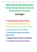 MEGA NCLEX-RN 2023 Bundle Packet ( 7 Version Mark Klimek / Study Guides Based on Mark Klimek Lectures) Ver. 1,2,3,4,5,6,7 /  619 pages