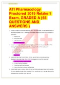 ATI Pharmacology Proctored 2019 Retake 1 Exam, GRADED A {65 QUESTIONS AND ANSWERS }