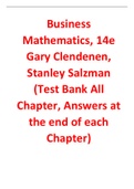 Business Mathematics 14th Edition By Gary Clendenen, Stanley Salzman (Test Bank All Chapters, 100% Original Verified, A+ Grade)