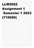 LLW2602 Assignment 1 Semester 1 2023