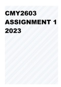CMY2603 Assignment 1 Semester 1 2023