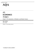 AQA AS Level ECONOMICS Paper 1 June 2022 The Operation of Markets and Market Failure Mark Scheme