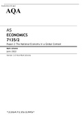 AQA AS Level ECONOMICS Paper 2 June 2022 The National Economy in a Global Context  Question Paper and Mark Scheme Bundle