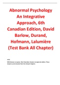 Abnormal Psychology An Integrative Approach 6th (Canadian Edition) By  David Barlow, Durand,  Hofmann, Lalumière (Test Bank)