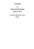 Abnormal Psychology 18th Edition By  Jill Hooley, Matthew Nock, James Butcher (Test Bank)
