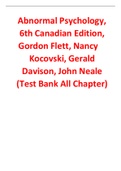 Abnormal Psychology 6th Canadian Edition By  Gordon Flett, Nancy Kocovski, Gerald Davison, John Neale (Test Bank)
