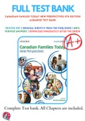Test Bank For Canadian Families Today: New Perspectives 4th Edition By Patrizia Albanese 9780199025763 All Chapters .