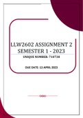 LLW2602 ASSIGNMENT 2 SEMESTER 1 - 2023 (710738)