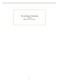 The Sociology of Education Samenvatting (Ballentine et al)