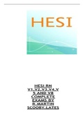 HESI RN V1,V2,V3,V4,V 5 AND V8 COMPLETE EXAMS BY R.MARTIN SCOOBY.LATES T 2023 VERSIONS  2023 HESI EXIT V1