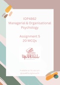 IOP4862  Assessment/Assignment 5 - 30 MCQ & Answers 