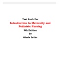 Test Bank For Introduction to Maternity and Pediatric Nursing  9th Edition By Gloria Leifer