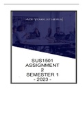 SUS1501 ASSIGNMENT 2 SEMESTER 1 2023