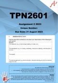TPN2601 Assignment 2 (COMPLETE ANSWERS) 2023 -  DUE 31 August 2023