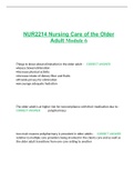 NUR2214 Nursing Care of the Older Adult Module 6