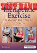  TEST BANK for Therapeutic Exercise Foundations and Techniques 8th Edition by John Kisner, Carolyn; Colby, Lynn Allen and Borstad. All Chapters 1-27.