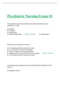 Mental Health Nursing / Psychiatric Nursing Exam 1