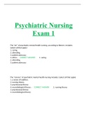 Psychiatric Nursing Exam 1 
