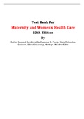 Test Bank For Maternity and Women's Health Care  12th Edition By Deitra Leonard Lowdermilk, Shannon E. Perry, Mary Catherine Cashion, Ellen Olshansky, Kathryn Rhodes Alden