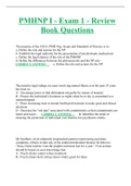 PMHNP I - Exam 1 - Review Book Questions