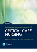 TEST BANK FOR UNDERSTANDING THE ESSENTIALS OF CRITICAL CARE NURSING 3RD EDITION BY KATHLEEN PERRIN, CARRIE MACLEOD