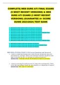COMPLETE| MED SURG ATI FINAL EXAMS (9 MOST RECENT VERSIONS) & MED SURG ATI EXAMS (3 MOST RECENT VERSIONS) |GUARANTEE A+ SCORE GUIDE 2023/2024| TEST BANK