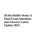 NURS-6630N Week 11 Final Exam Questions and Answers Latest Update 2023