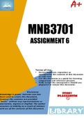 MNB3701 ASSIGNMENT 6 2024