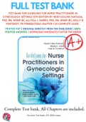 Test Bank For Guidelines for Nurse Practitioners in Gynecologic Settings 12th Edition By Heidi Collins Fantasia, PhD, RN, WHNP-BC; Allyssa L. Harris, PhD, RN, WHNP-BC; Holly B. Fontenot, Ph 9780826173263 Chapter 1-25 Complete Guide .