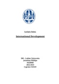 International Development (IRO - 6442HID) - Lecture Notes