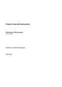 Project: Financial Instruments. Summary of all lectures. Grade: 9.3