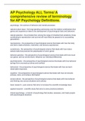 AP Psychology ALL Terms/ A comprehensive review of terminology for AP Psychology Definitions.