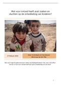 Profielwerkstuk "Wat is de invloed van vluchten en asiel zoeken op de ontwikkeling van kinderen?" Cijfer: 8,4!