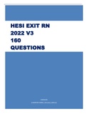 HESI EXIT RN  2023 V3  160  QUESTIONS  & ANSWERS  LATEST UPDATE