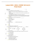 CHEM 120 / CHEM120 ( BUNDLE ) Unit 8 Final Exam + Week 1,2,3,4,5,6,7 Quizzes | 2 VERSIONS |TEST BANK| Questions and Answers Included | Passed