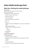 Media Landscape Exam summary