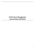 Performance management notes 2022/2023
